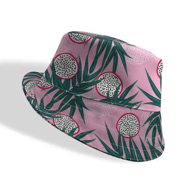 Pink Summer Fruits & Leaves Bucket Hat