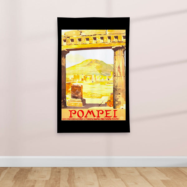 Pompeii Italy - Vintage Travel poster - Textile Poster