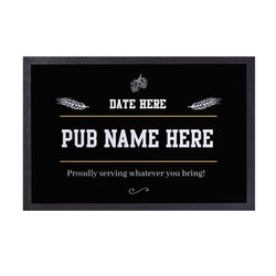 Your Pub - Proudly Serving - Personalised Door Mat - 60cm x 40cm