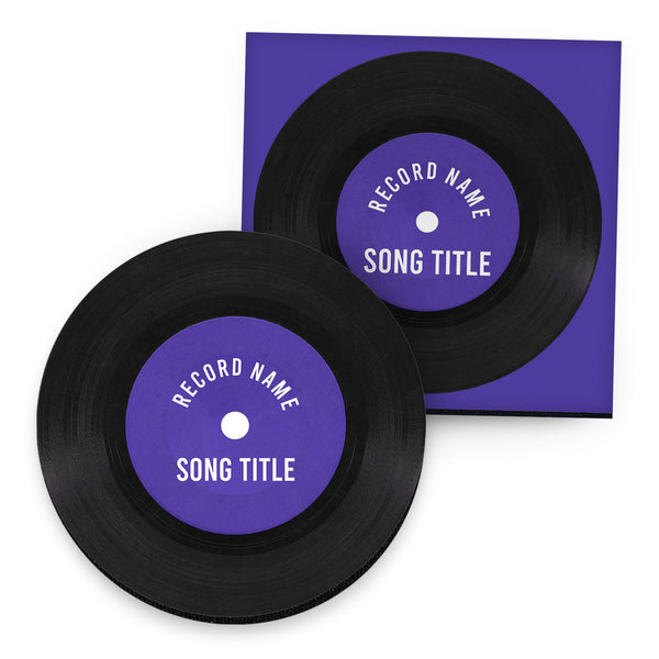 Personalised Vinyl - Purple - Drinks Coaster - Round or Square