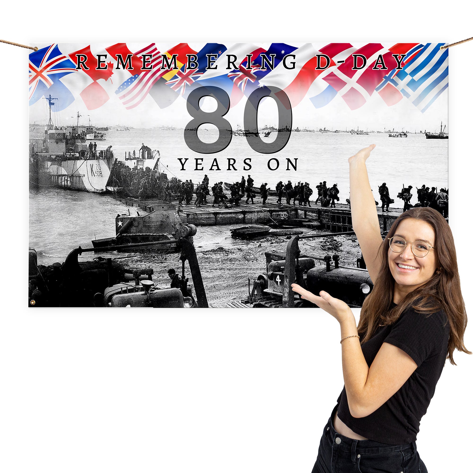 Remembering D-Day 80 Years | Banner - 5ft x 3ft