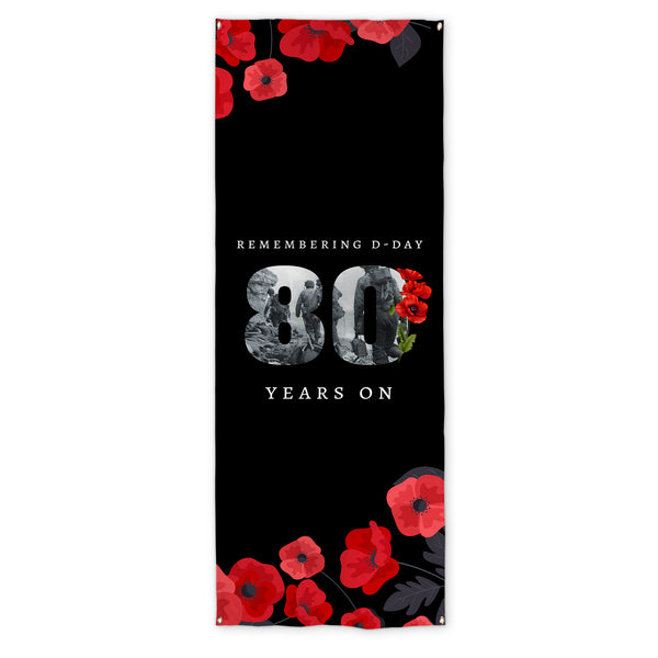 Remembering D-Day 80 Years Poppie - Door Banner