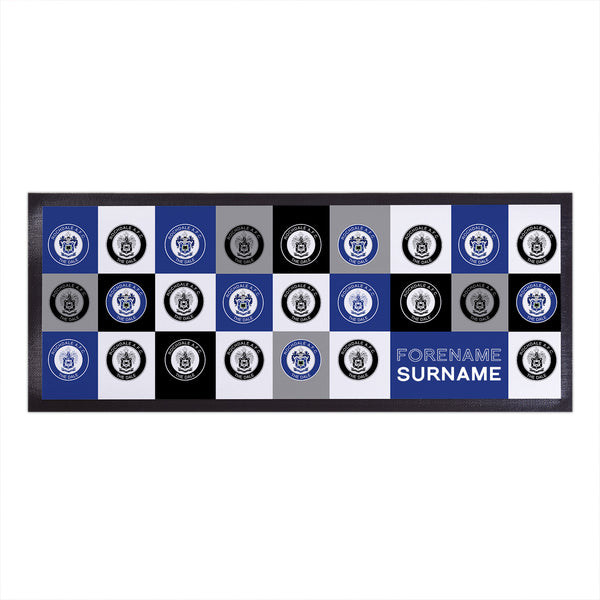 Rochdale - Chequered Personalised Bar Runner - Officially Licenced
