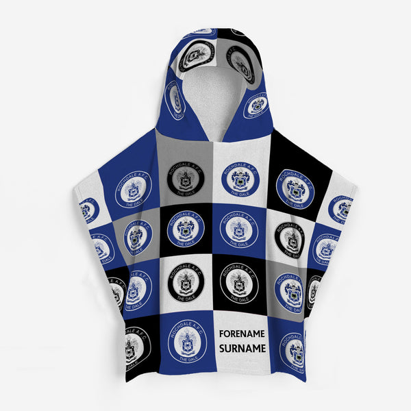 Rochdale FC - Chequered Kids Hooded Lightweight, Microfibre Towel - Officially Licenced