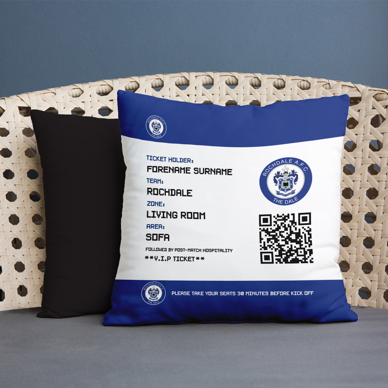 Rochdale - Football Ticket 45cm Cushion - Officially Licenced