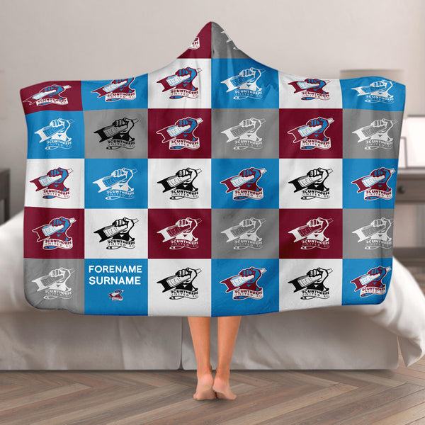 Scunthorpe United FC - Chequered Adult Hooded Fleece Blanket - Officially Licenced