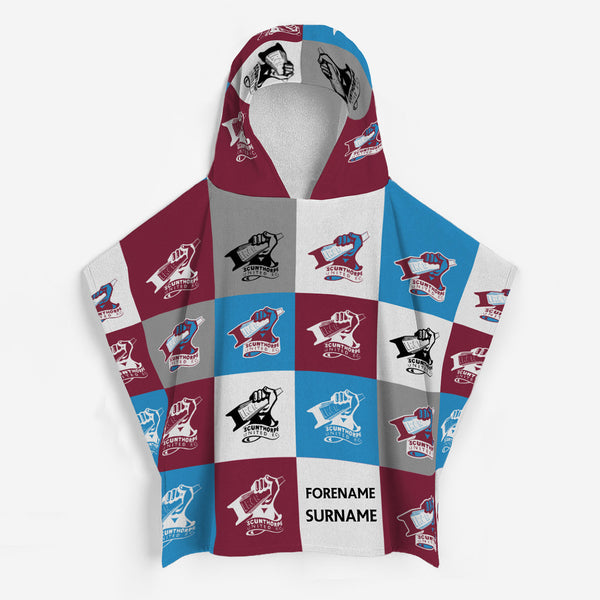 Scunthorpe United FC - Chequered Kids Hooded Lightweight, Microfibre Towel - Officially Licenced