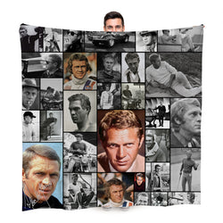 Steve McQueen Montage Celebrity Fleece Throw - Large Size 150cm x 150cm