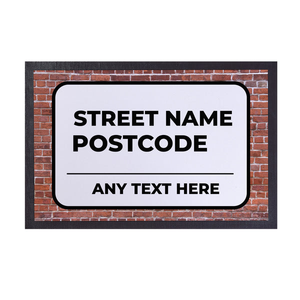 Street Sign - Personalised Door Mat - 60cm x 40cm