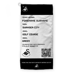 Swansea City AFC - Ticket - Name and Number Lightweight, Microfibre Golf Towel - Officially Licenced
