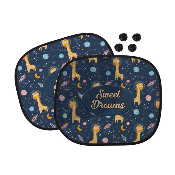 Sweet Dreams Giraffe's In Space Car Sun Shade - Set of 2