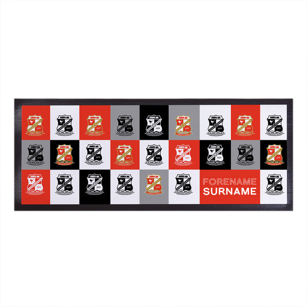 Swindon Town - Chequered Personalised Bar Runner - Officially Licenced