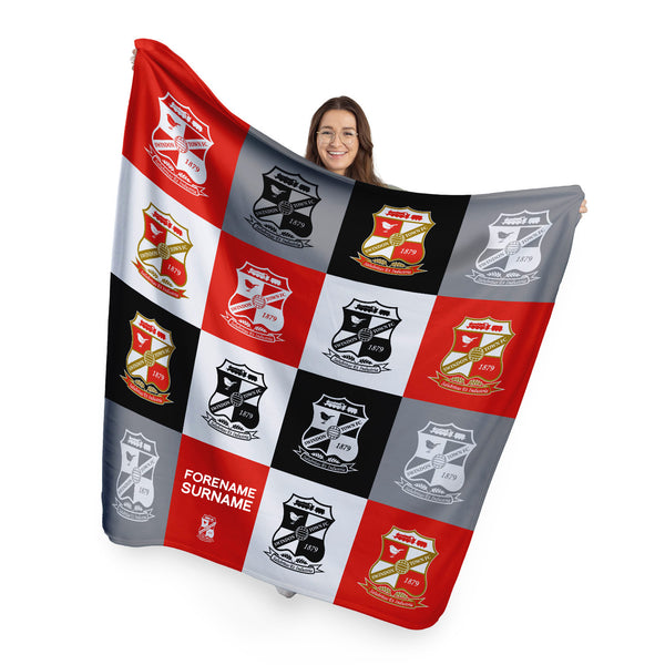 Swindon Town FC - Chequered Fleece Blanket - Officially Licenced