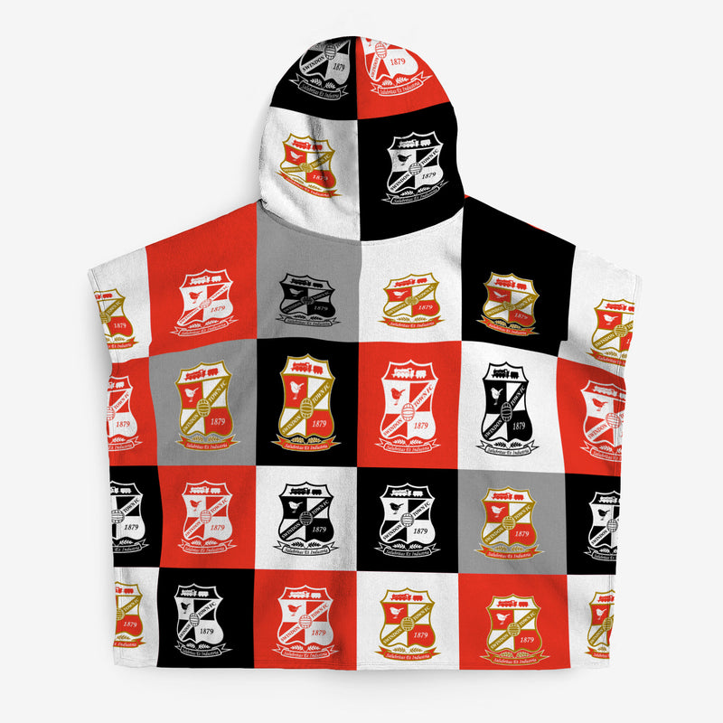 Swindon Town FC - Chequered Kids Hooded Lightweight, Microfibre Towel - Officially Licenced