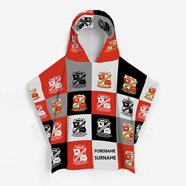 Swindon Town FC - Chequered Kids Hooded Lightweight, Microfibre Towel - Officially Licenced