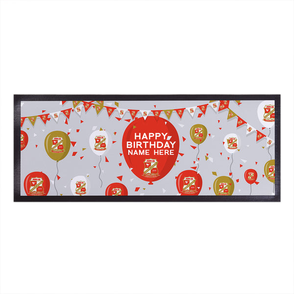Swindon Town - Balloons Personalised Bar Runner - Officially Licenced