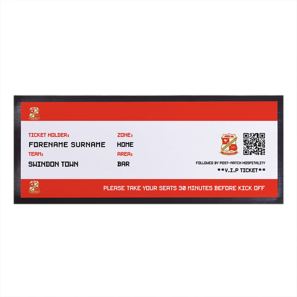 Swindon Town - Football Ticket Personalised Bar Runner - Officially Licenced