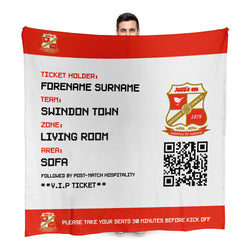 Swindon Town FC - Football Ticket Fleece Blanket - Officially Licenced