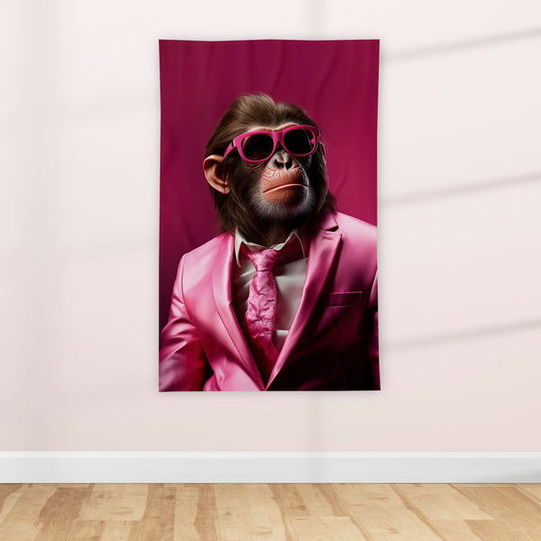 Vintage Inspired Well Dressed Monkey - Textile Poster