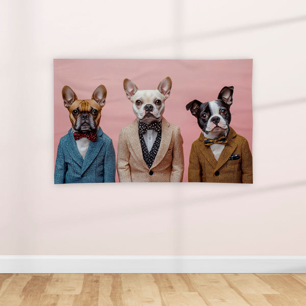 Vintage Inspired Well Dressed Gentlemen Dogs - Textile Poster