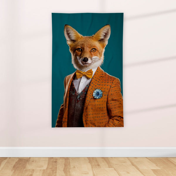 Vintage Inspired Well Dressed Fox - Textile Poster
