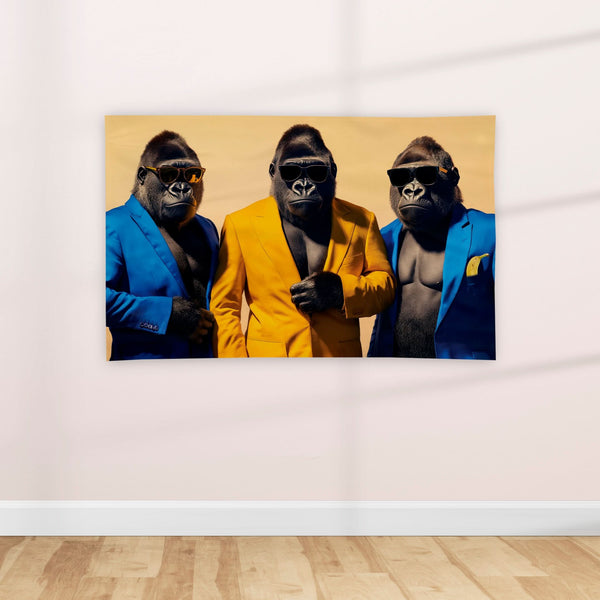 Vintage Inspired Well Dressed Gorillas - Textile Poster