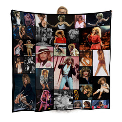 Tina Turner Montage Fleece Throw - Large Size 150cm x 150cm