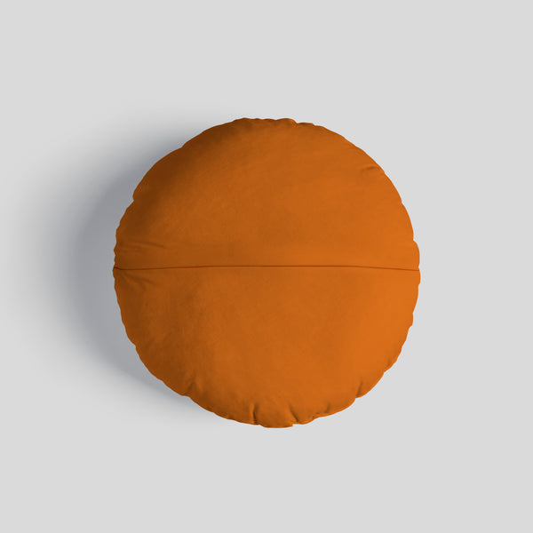 Trojan Laurel Leaf - Orange 14" Round Throw Cushion