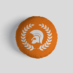 Trojan Laurel Leaf - Orange 14" Round Throw Cushion