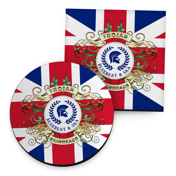 Trojan Skinheads - Union Jack - Drinks Coaster - Round or Square
