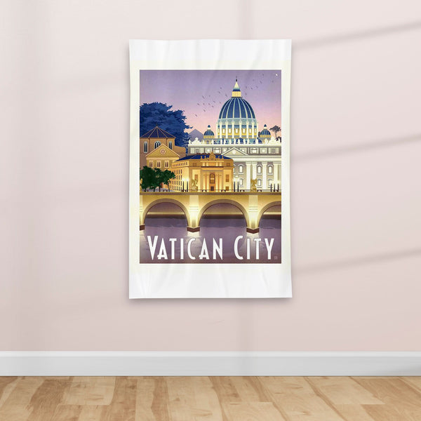 The Vatican - Vintage Travel poster - Textile Poster