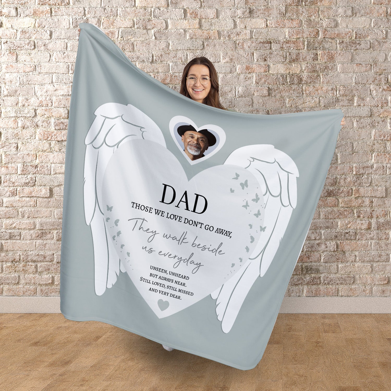 Those we love don't go away - Personalised Memory Fleece Blanket 150cm X 150cm