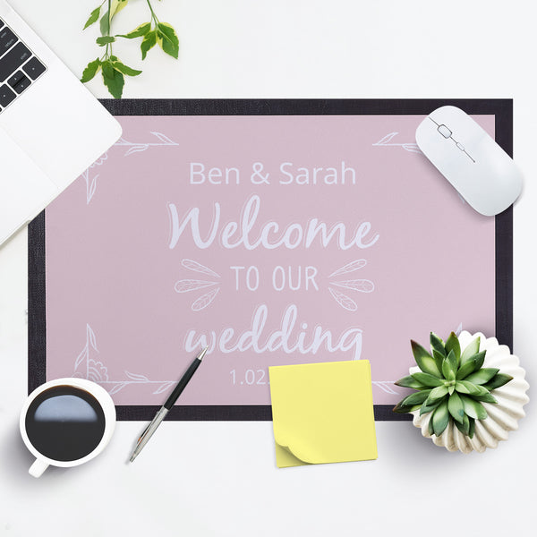 Welcome To Our Wedding - Any Colour - Personalised Door Mat - 60cm x 40cm