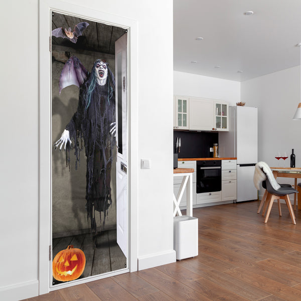 Personalised Text - Flying Witch - Halloween Door Banner