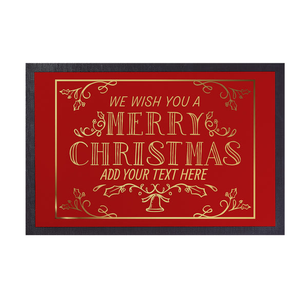 Merry Christmas - Personalised Door Mat - 60cm x 40cm