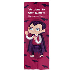 Personalised Text - Cartoon Vampire - Halloween Door Banner