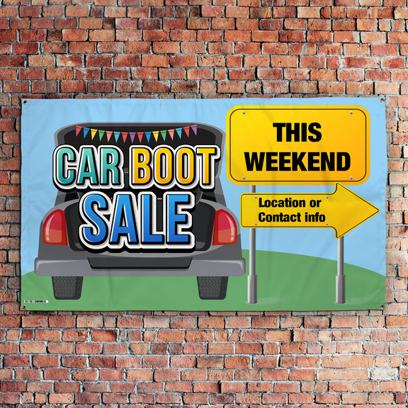 Custom Car Boot Sale banner - Edit Text - 3 Sizes – https://britishmade ...