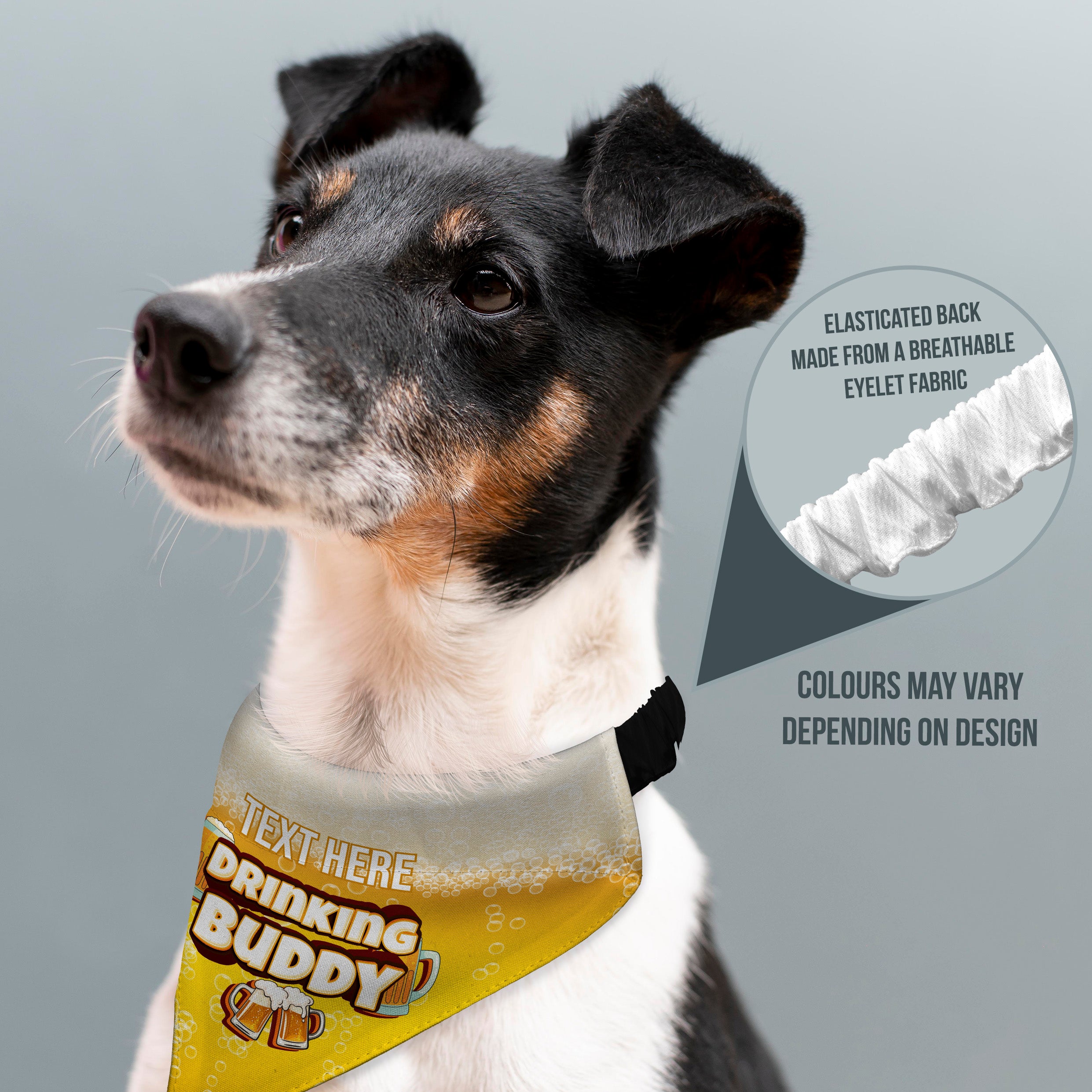Drinking Buddy - Custom Personalised Dog Bandana - 4 Sizes