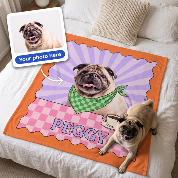 Your photo here - your pet's photo turned into a pop art portrait on a king size fleece blanket