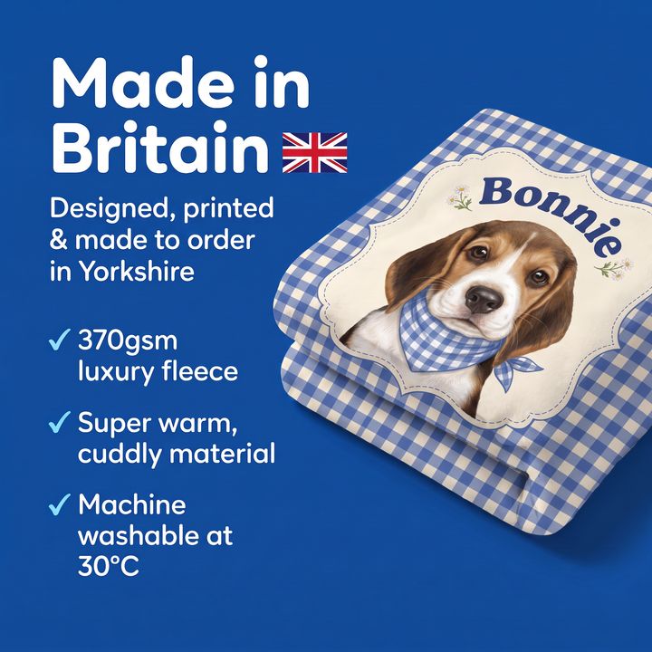 Made in Britain - designed, printed and made to order in Yorkshire, super warm cuddly fleece