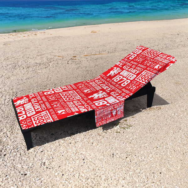 Manchester Red - Word Montage - Sunbed Towel