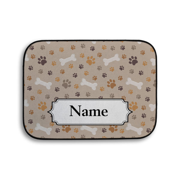 Add your pet's name! Brown Personalised Pet food Mat