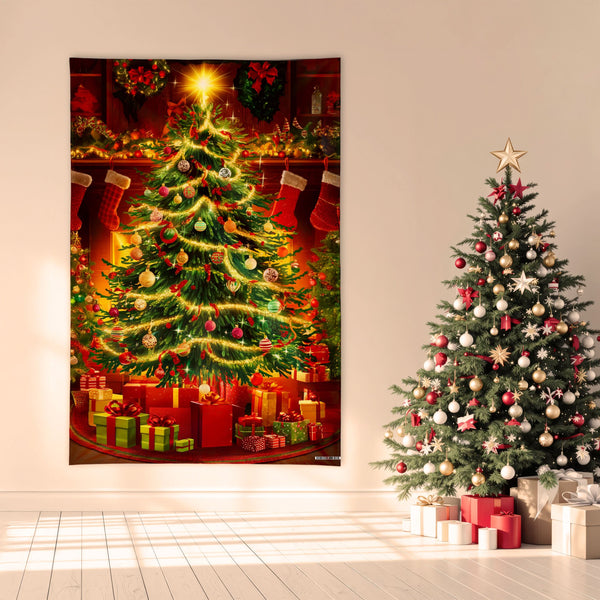 Christmas Tree - 6ft x 4ft Christmas Festive Backdrop Banner