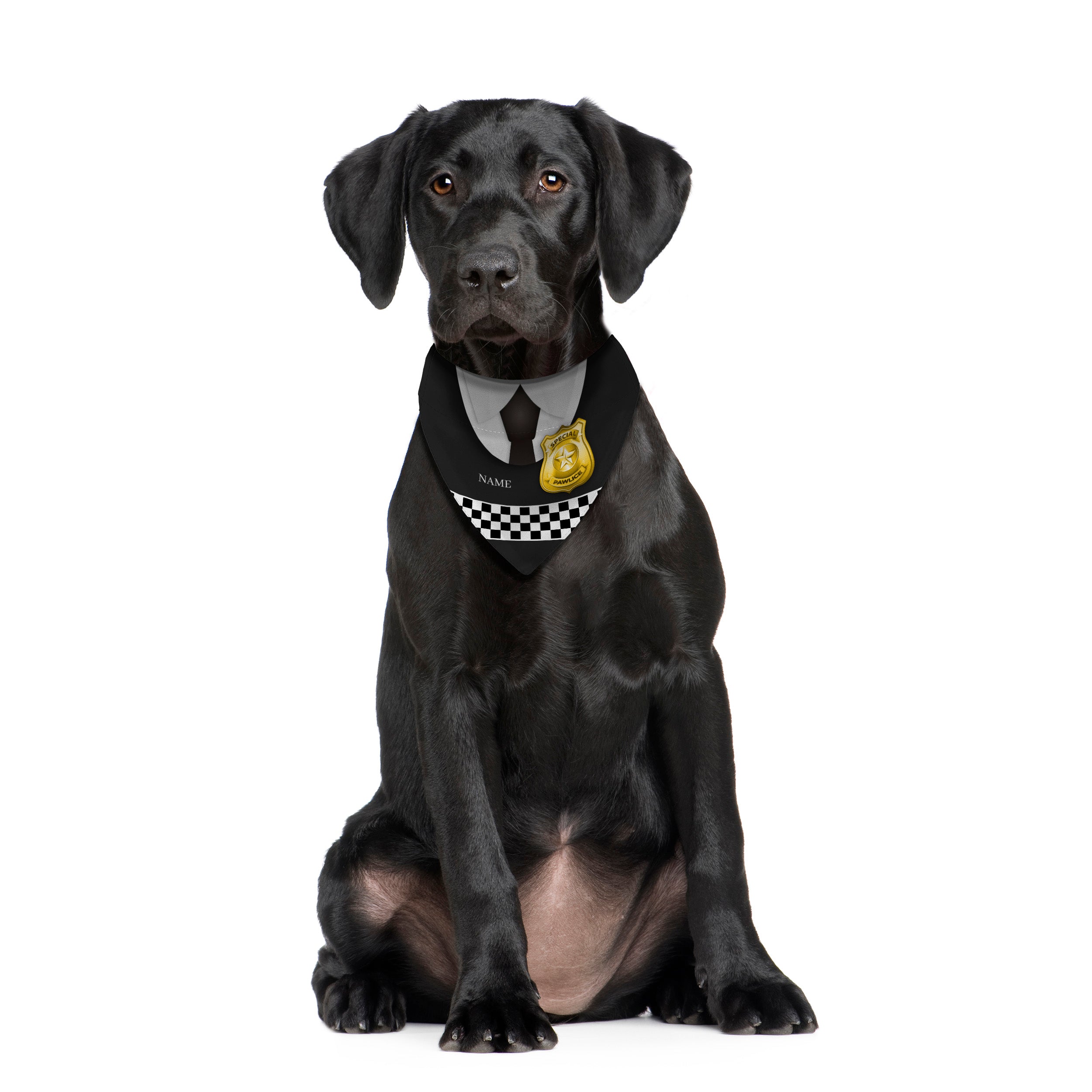 Special Pawlice Uniform - Custom Personalised Dog Bandana - 4 Sizes