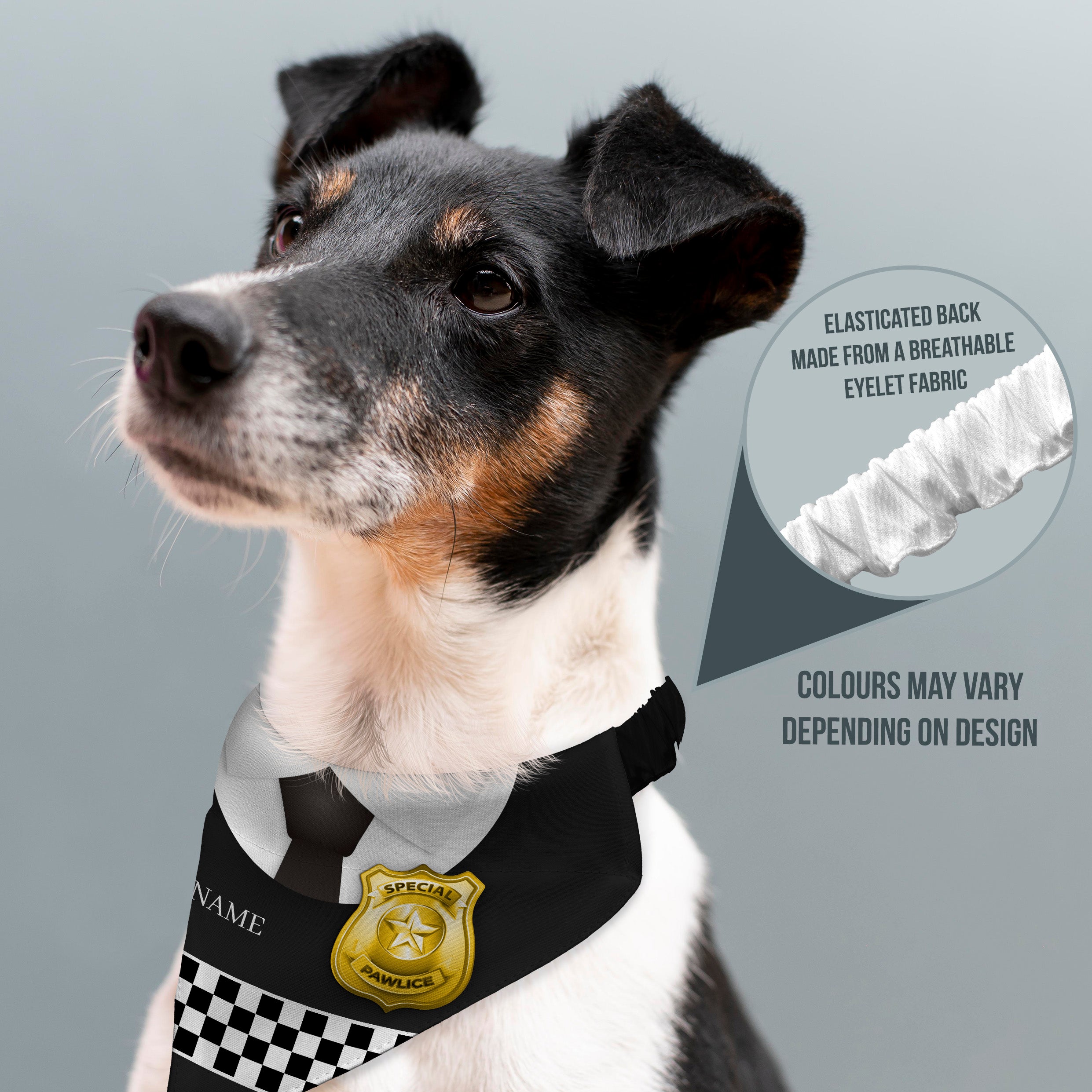 Special Pawlice Uniform - Custom Personalised Dog Bandana - 4 Sizes