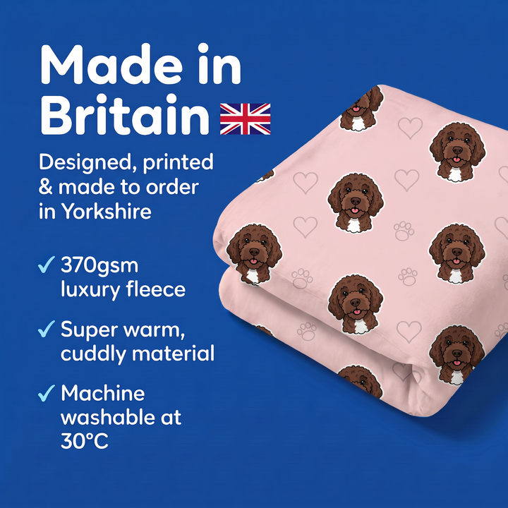 Made in Britain - designed, printed and made to order in Yorkshire, super warm cuddly fleece