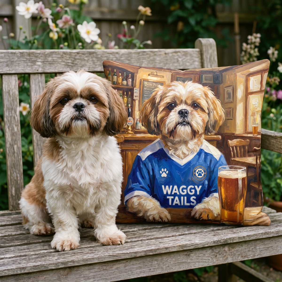 Birminghound City personalised pet cushion with the real pet