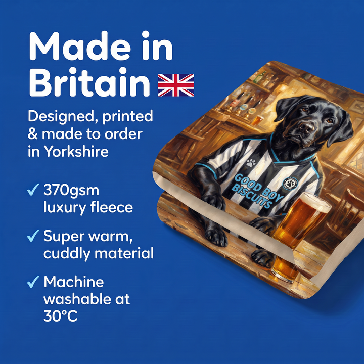 Made in Britain - designed, printed and made to order in Yorkshire, super warm cuddly fleece