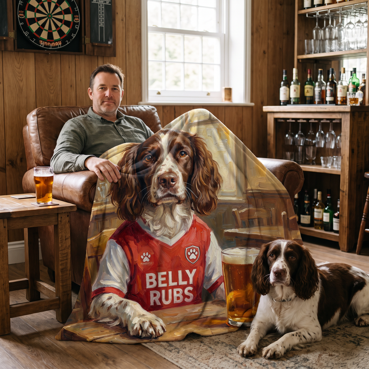 Barksenal personalised pet blanket at home with the real pet