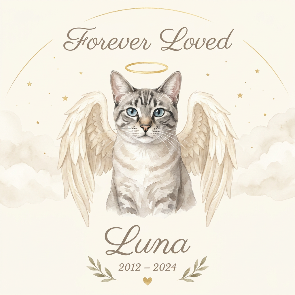 Angel Wings Memorial portrait artwork example